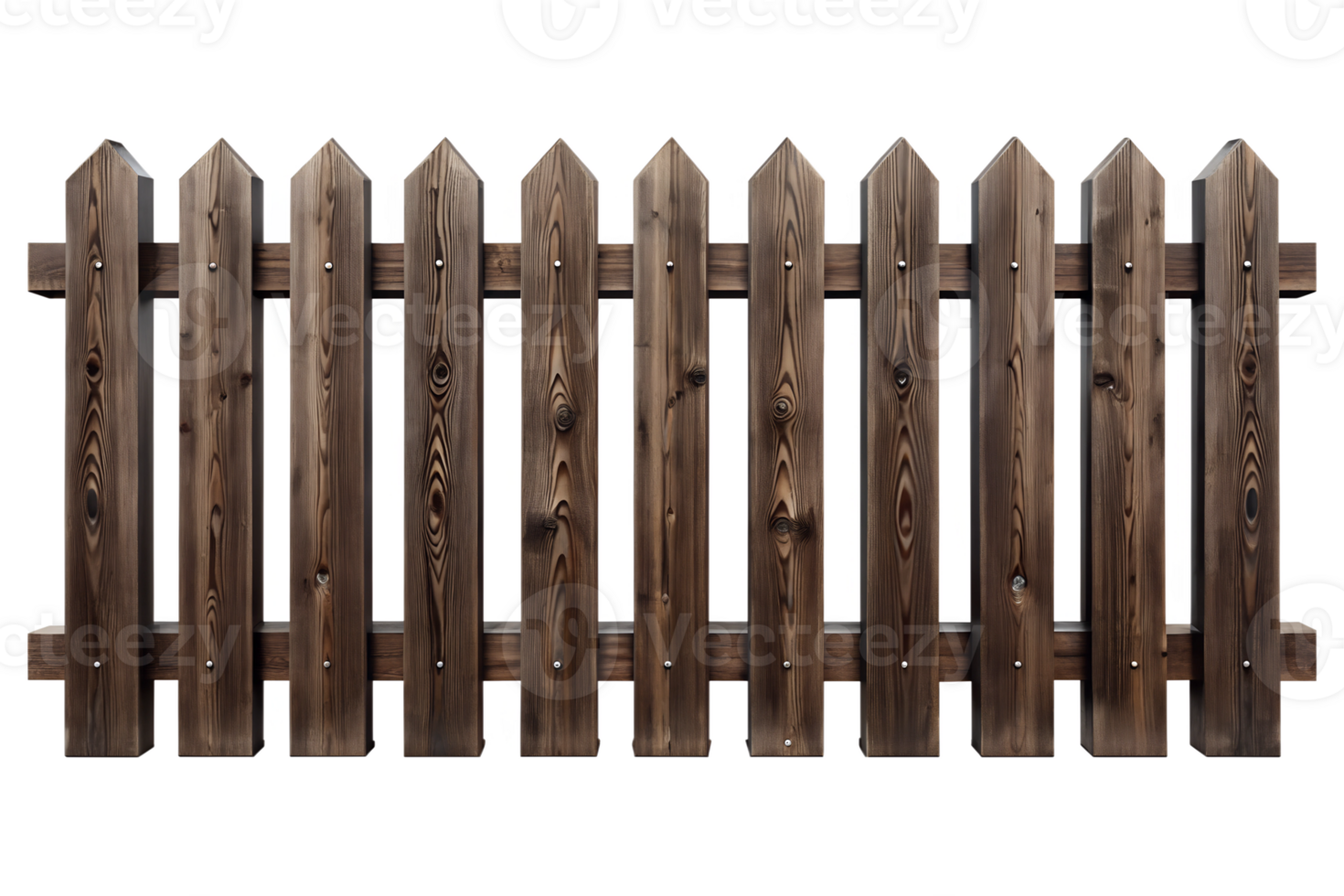 Brown wooden fence isolated on transparent background png