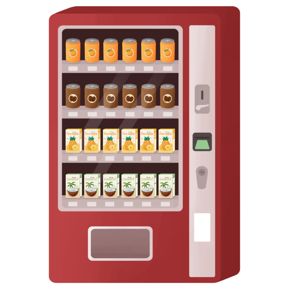 Red automatic vending machine png