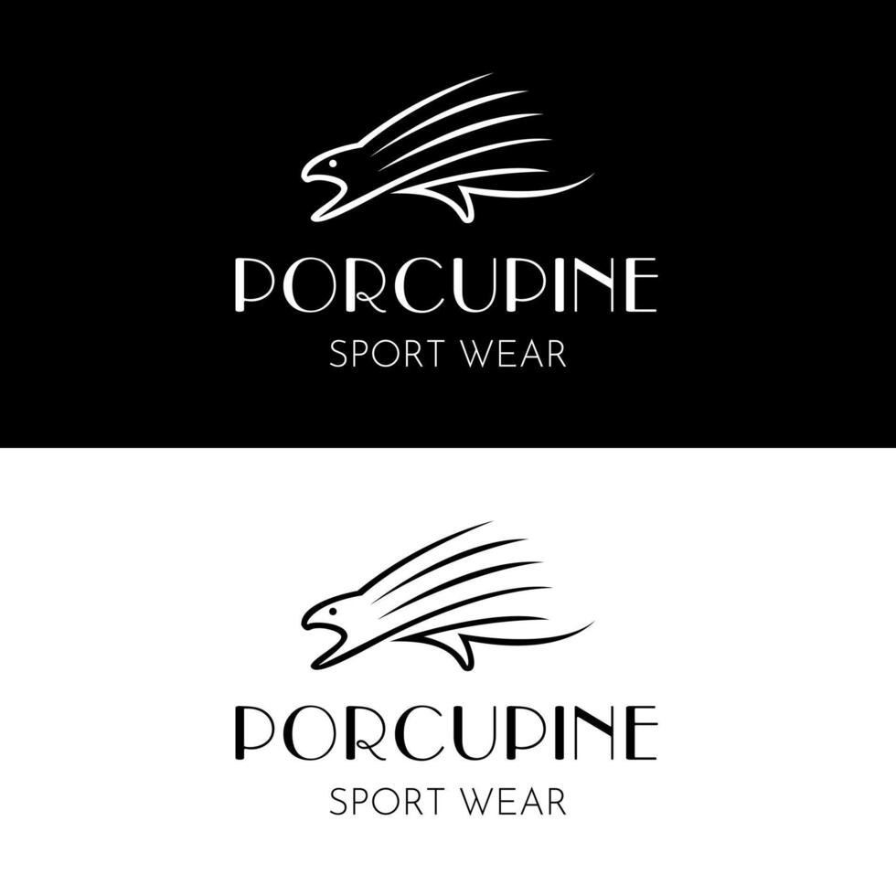 Dynamic porcupine logo symbolizing agility and strength perfect for sports products vector