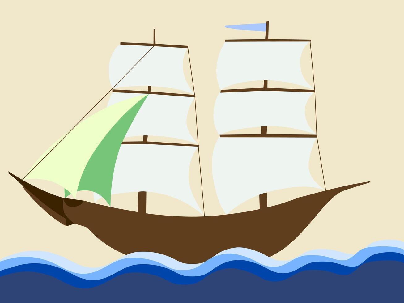 Ship Sailing on Calm Waters vector