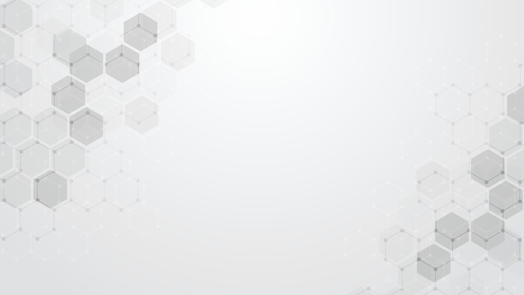 Abstract geometric background. Hexagons design for medical, science, and digital technology. Molecular structure and molecule dna. Abstract technology or medical background with hexagons shape pattern vector