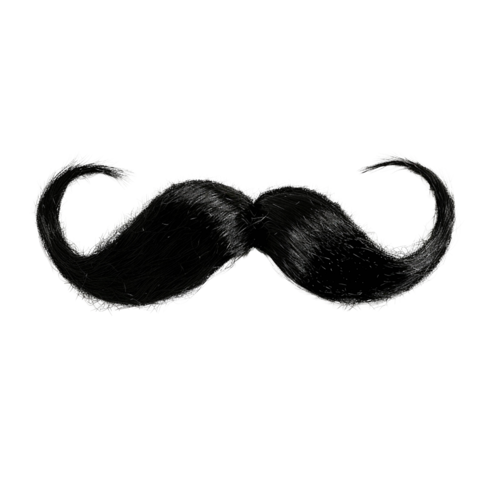 Black moustache isolated on a transparent background png