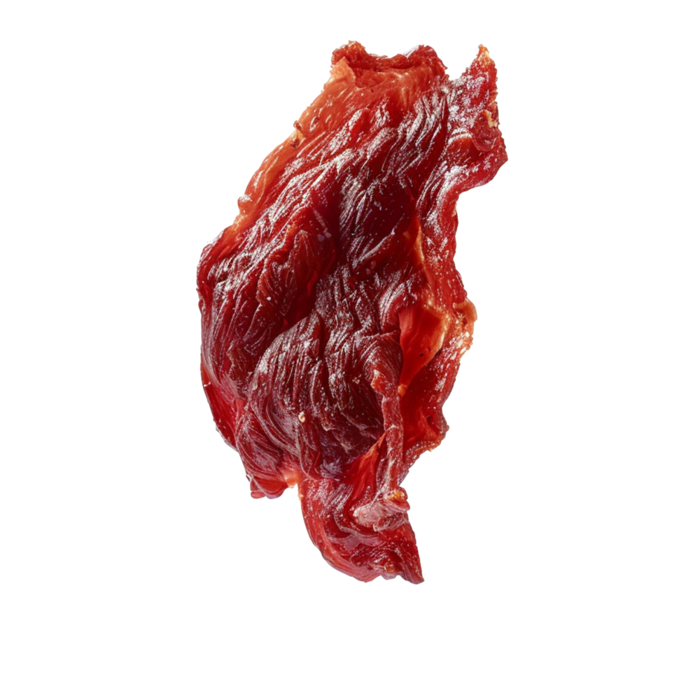 Beef jerky in air isolated on a transparent background png