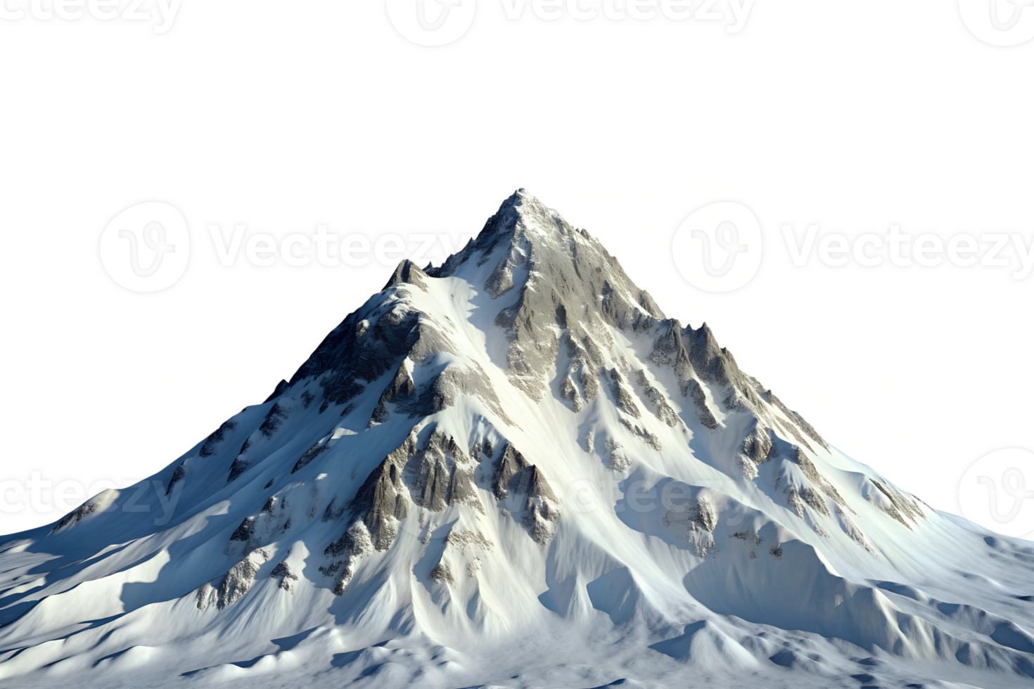 Snow Mountain with soft light isolated on a transparent background png