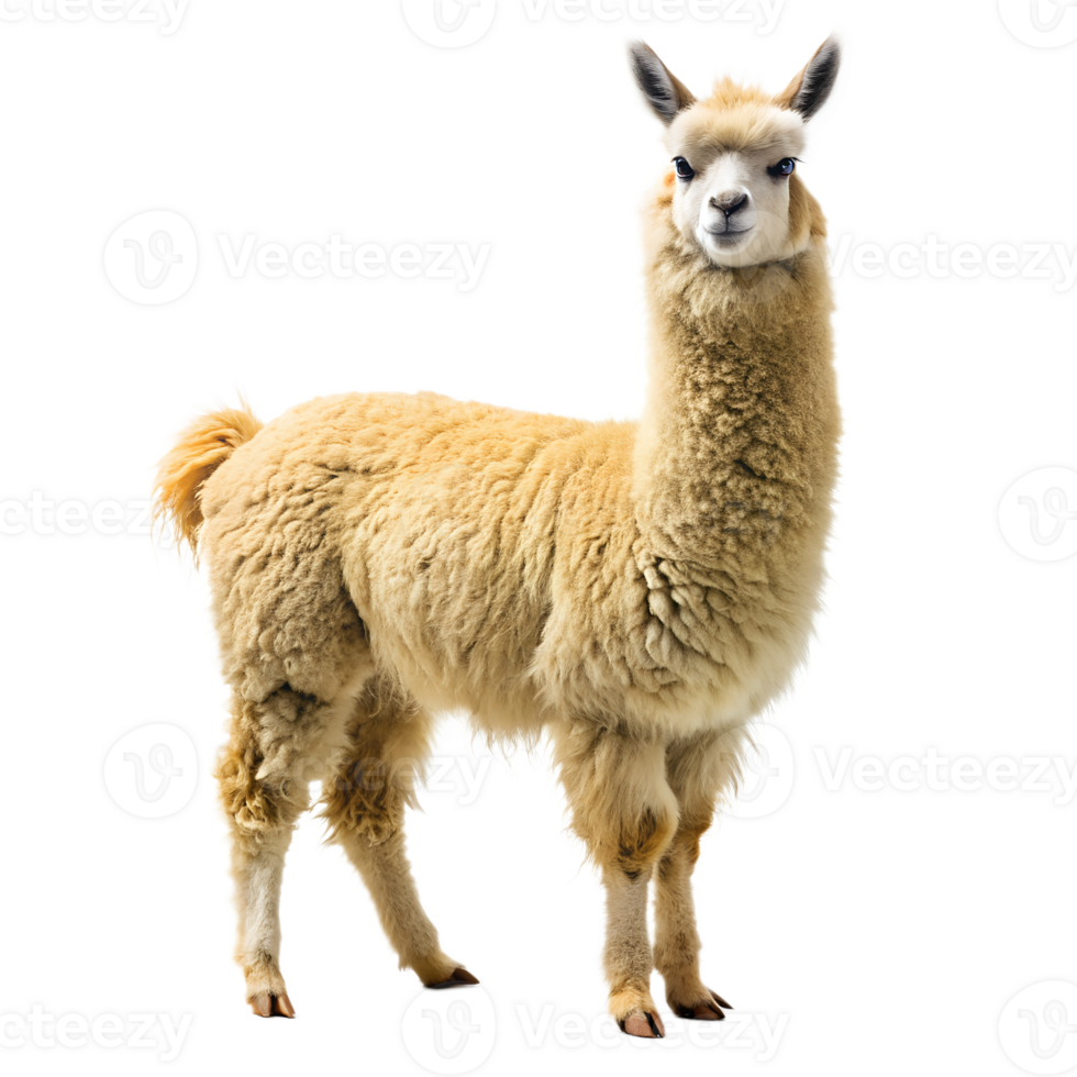 brown alpaca isolated on transparent background png