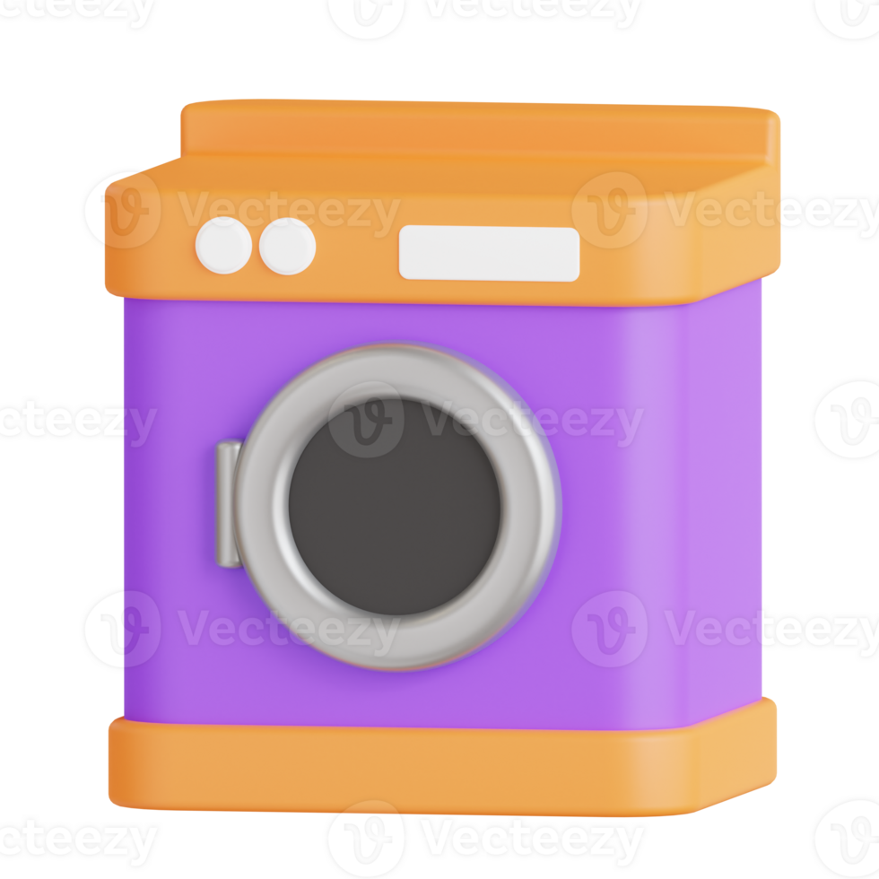 Washing Machine 3D Icon. front loading washing machine 3d icon png