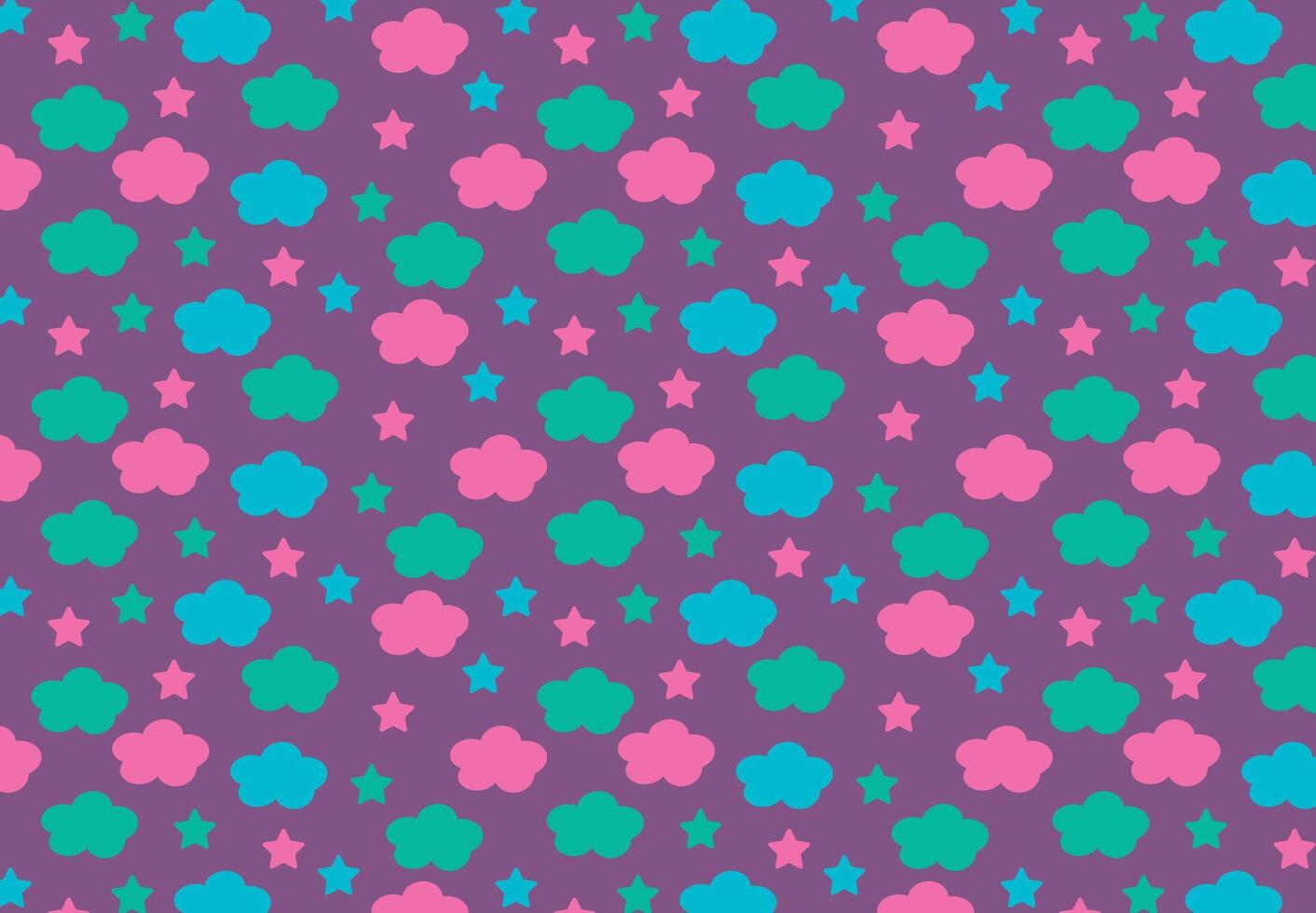 stars and clouds pattern for backgrounds and designs vector