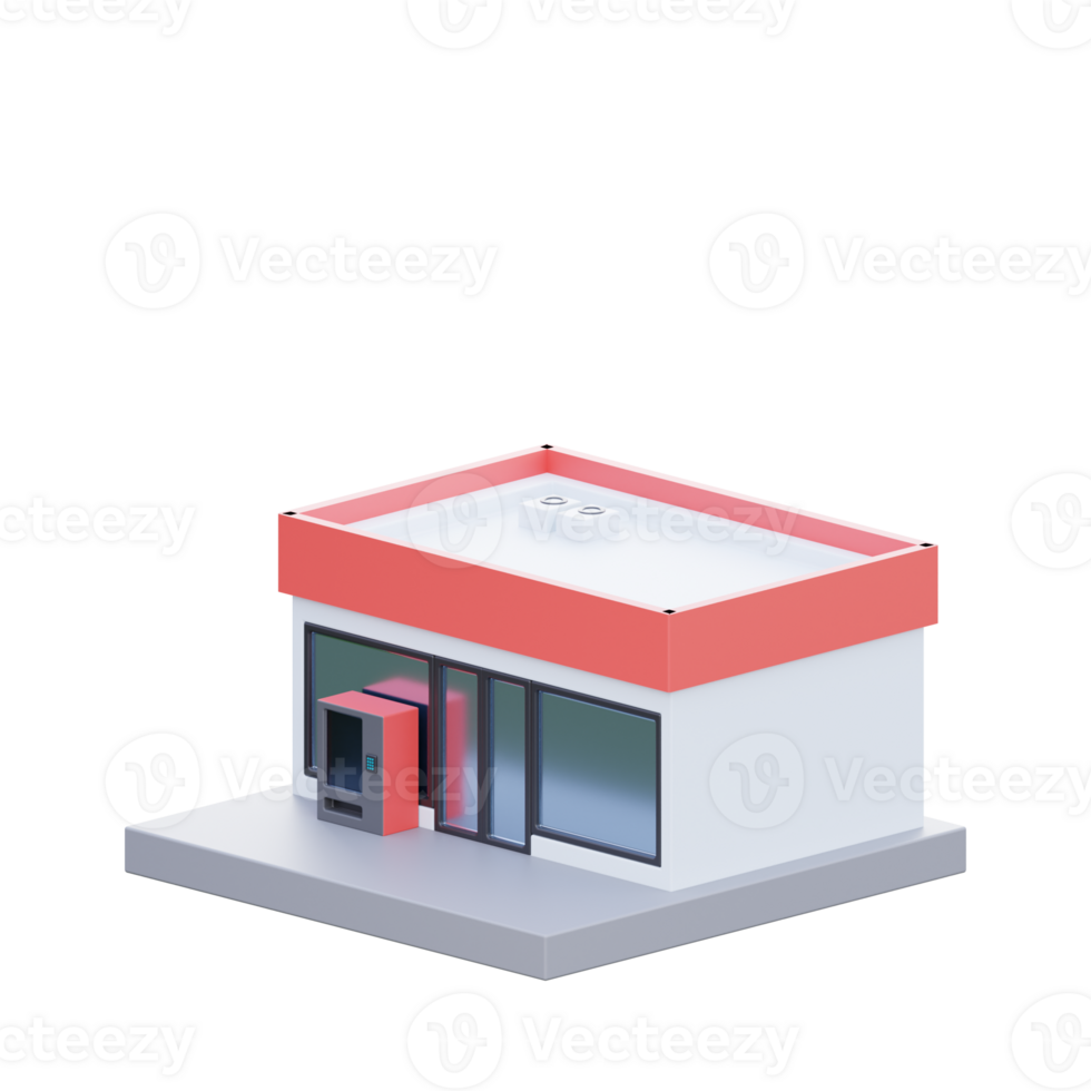 Modern Minimalist 3D Render of Commercial Building png