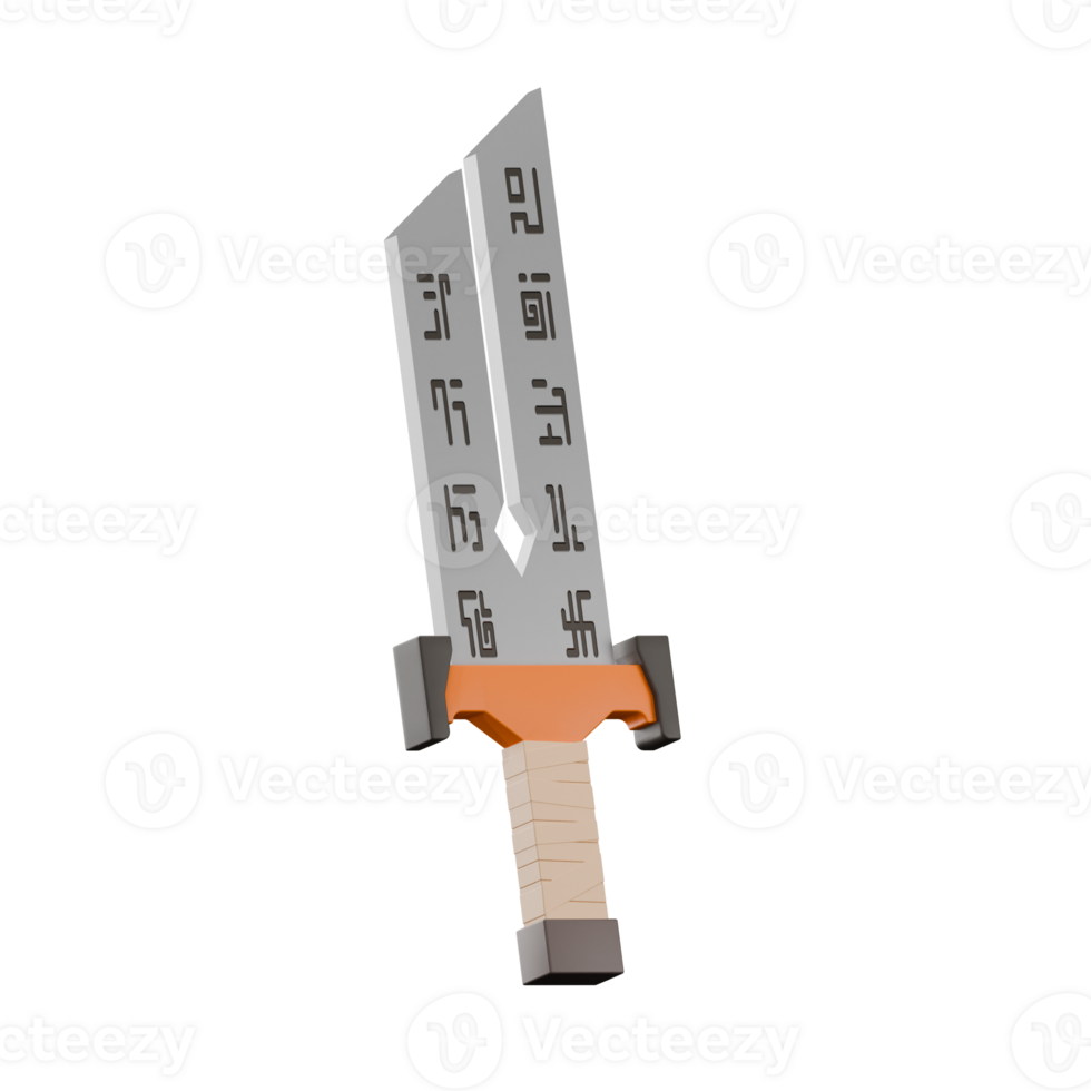 3D render Futuristic Fantasy Sword png