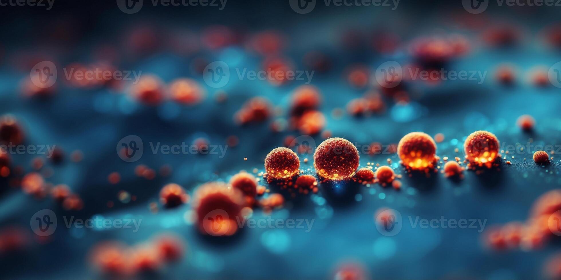 Microscopic view of organic substance, microorganism or cells,. photo