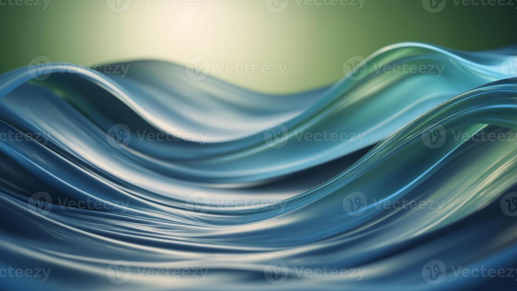 Blue and Green Waves Abstract Background. photo