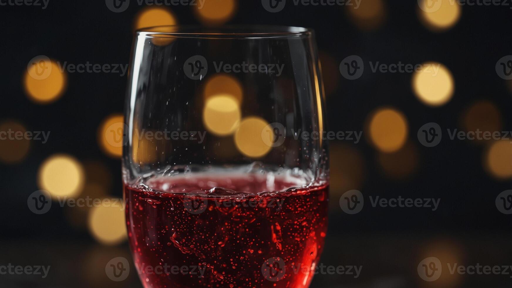 Close-up of Sparkling Red Wine in a Glass. photo