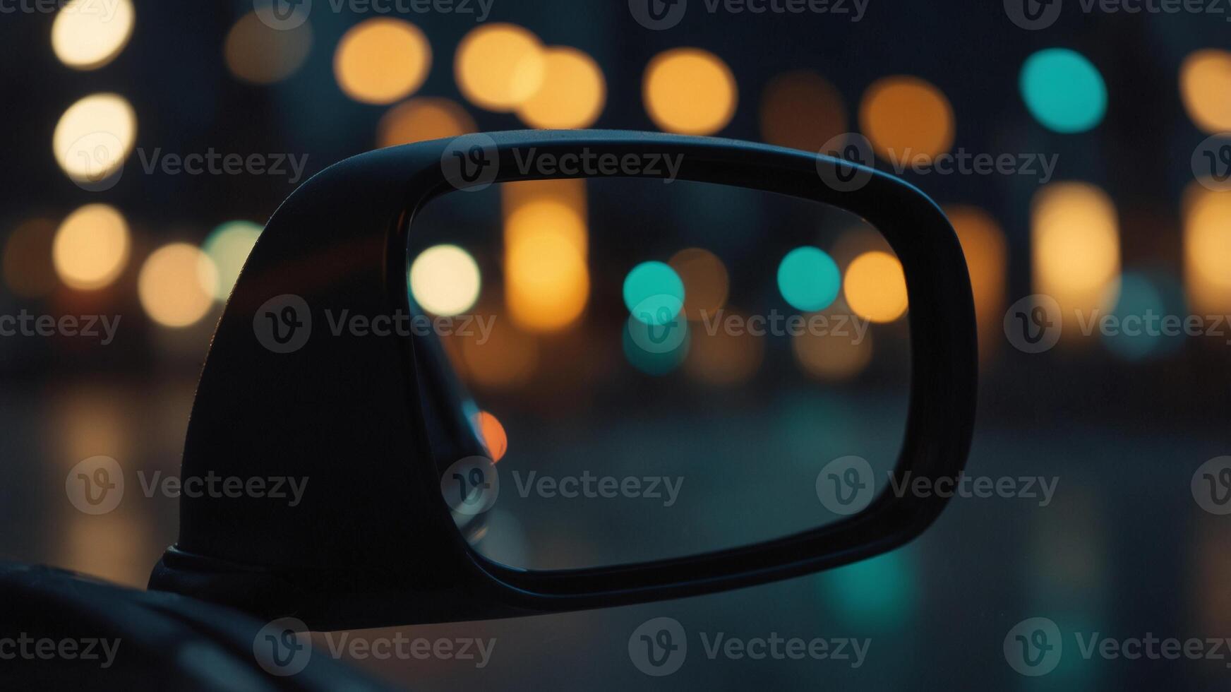 Side View Mirror with Illuminated Border. photo