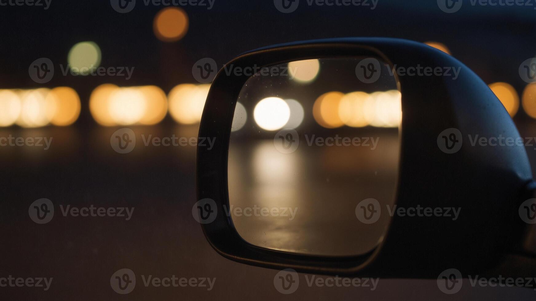 Side View Mirror with Illuminated Border. photo