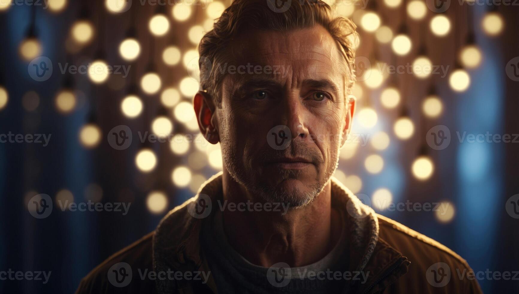 Man in front of a light Gateway concept. photo