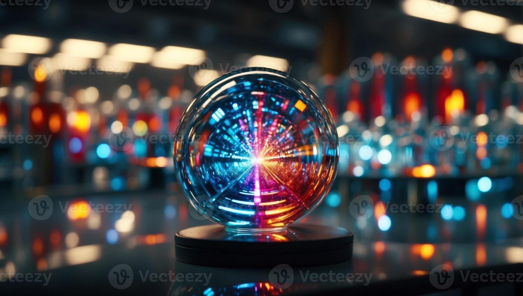 Kaleidoscope of Light A D Rendered Scientific Laboratory Brimming with Experiments in Light Refraction. photo