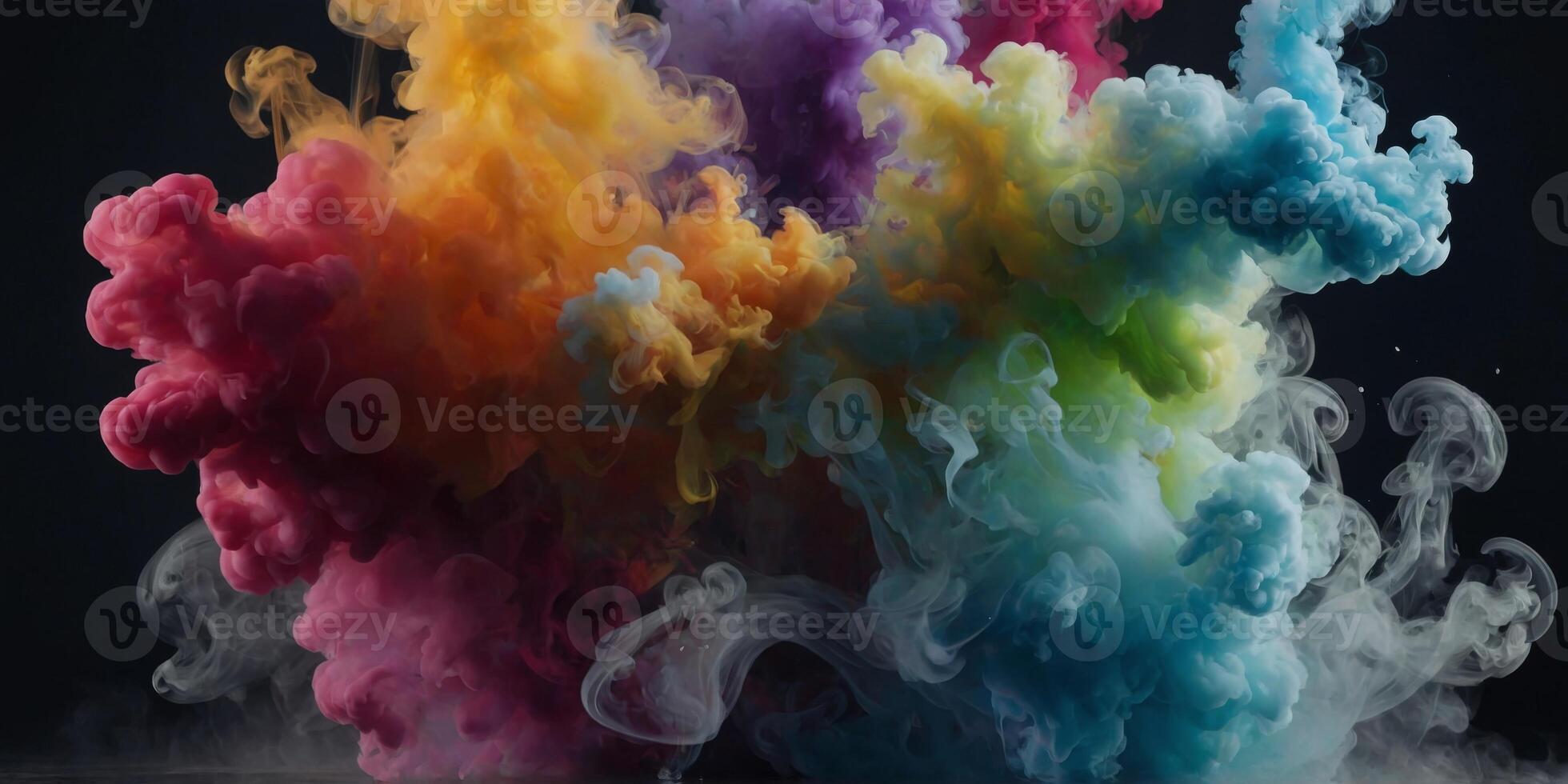 Be swept away by the fluid and colorful movements of abstract smoke silhouettes in this . photo