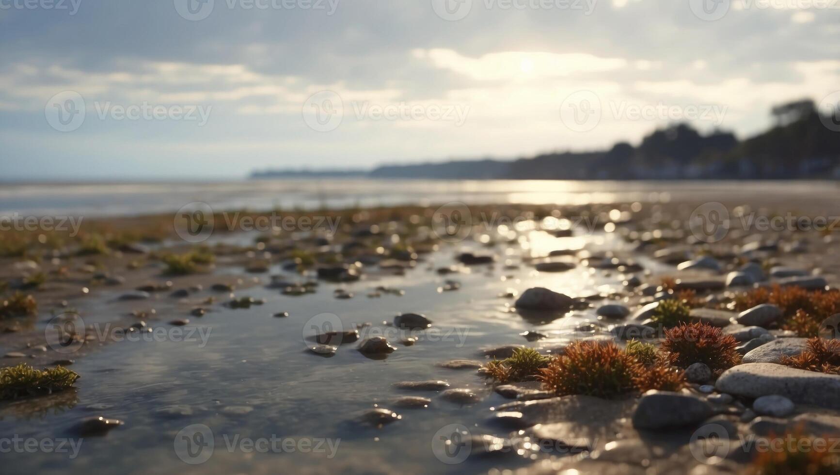 Low Tide A Three Dimensional of the Receding Sea. photo