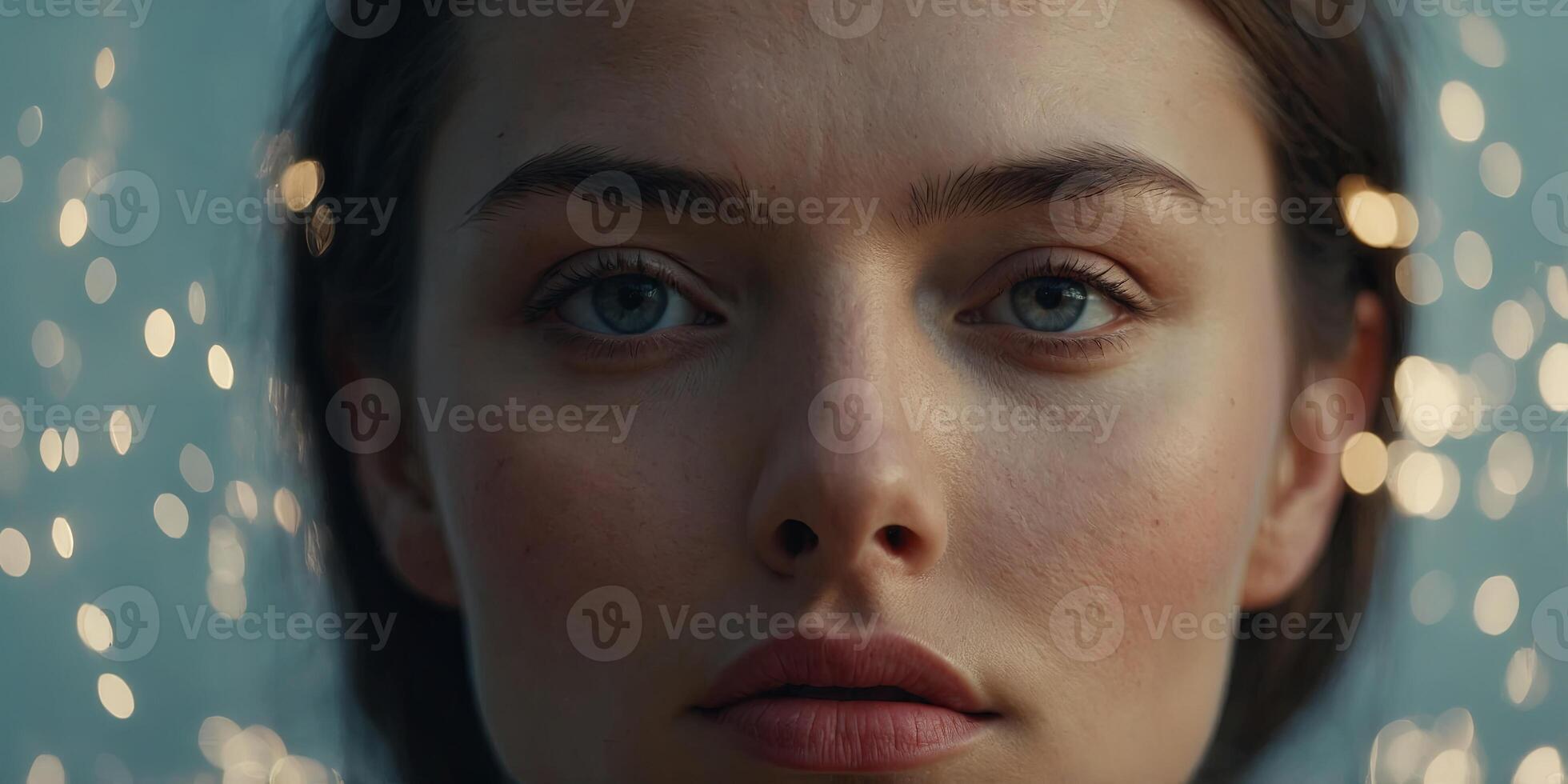 negative space challenge in abstraction of a woman's face. photo