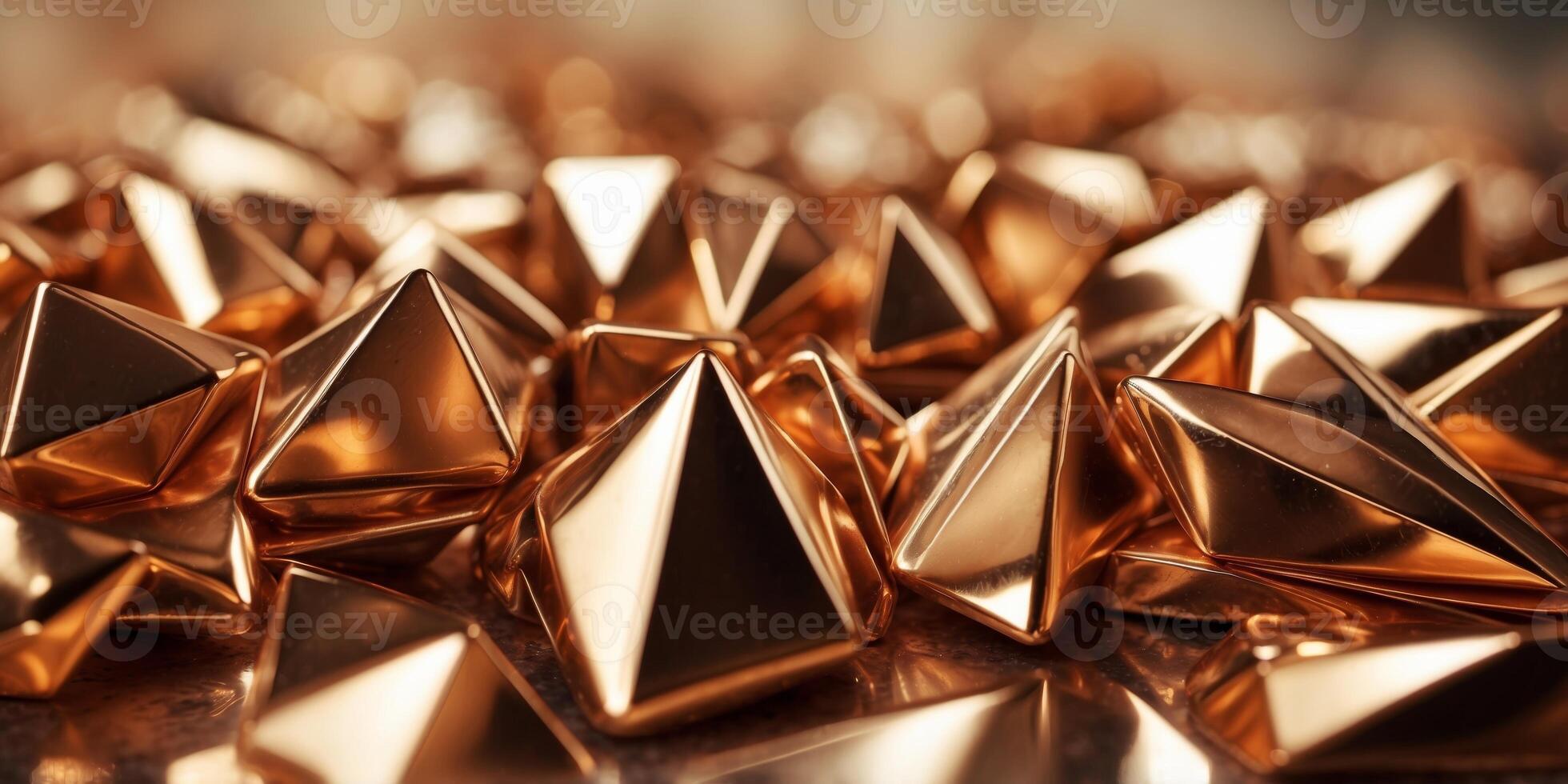 Abstract copper gold triangle shapes and luxury golden. photo