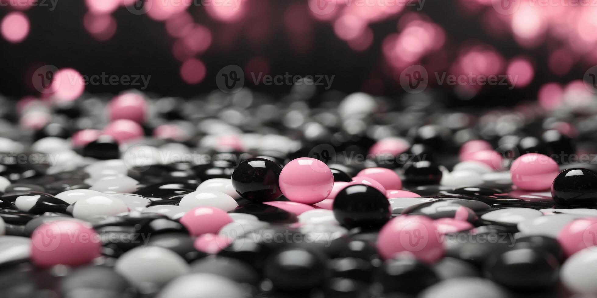 Abstract black white canvas with pink accents. photo