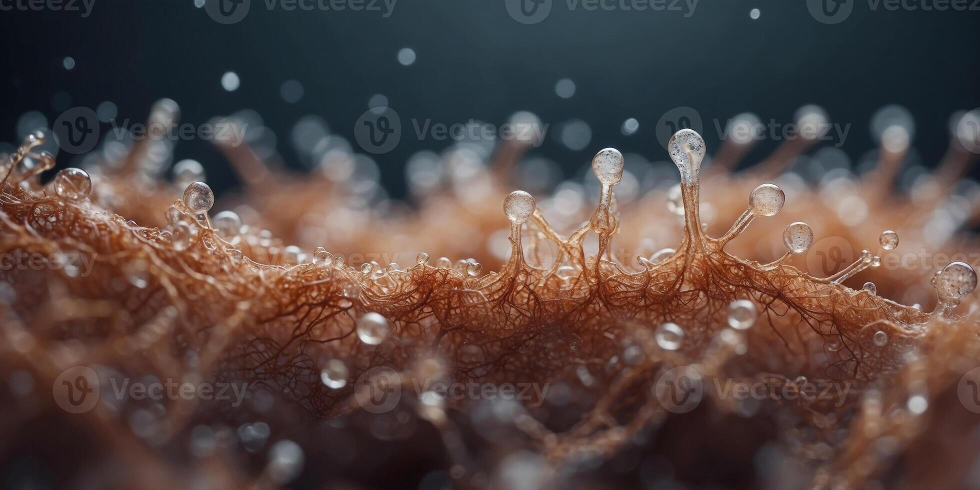 Close-up view of bacteria in a microscopic world. photo
