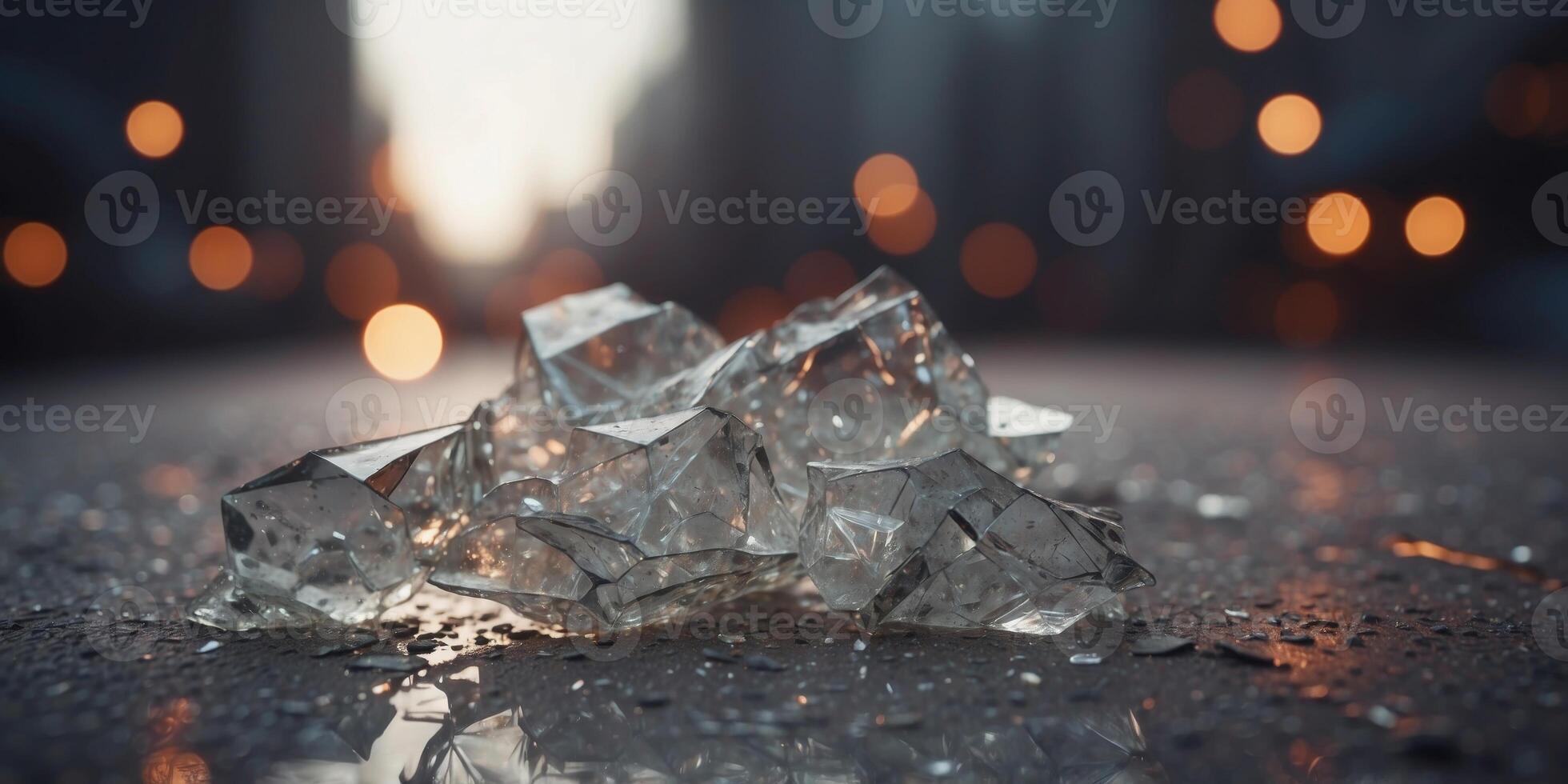 Intense 404 Error Scene with Shattered Glass and High-Quality Effects in Cinematic Style. photo