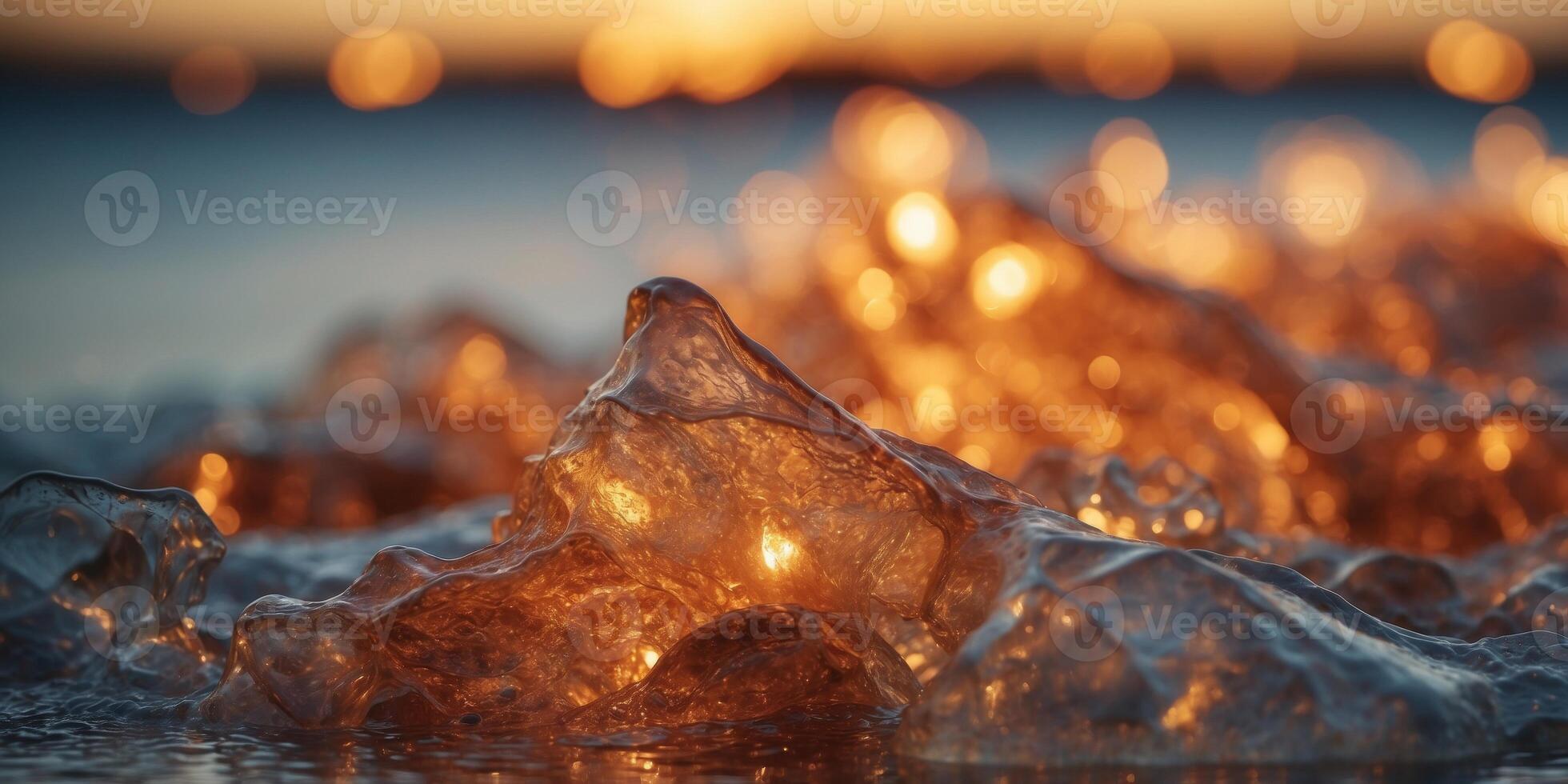 Fiery and icy digital waves abstract background. photo
