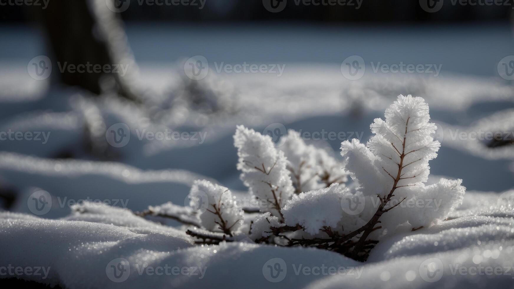 white snow in daylight background isolate on black background. photo