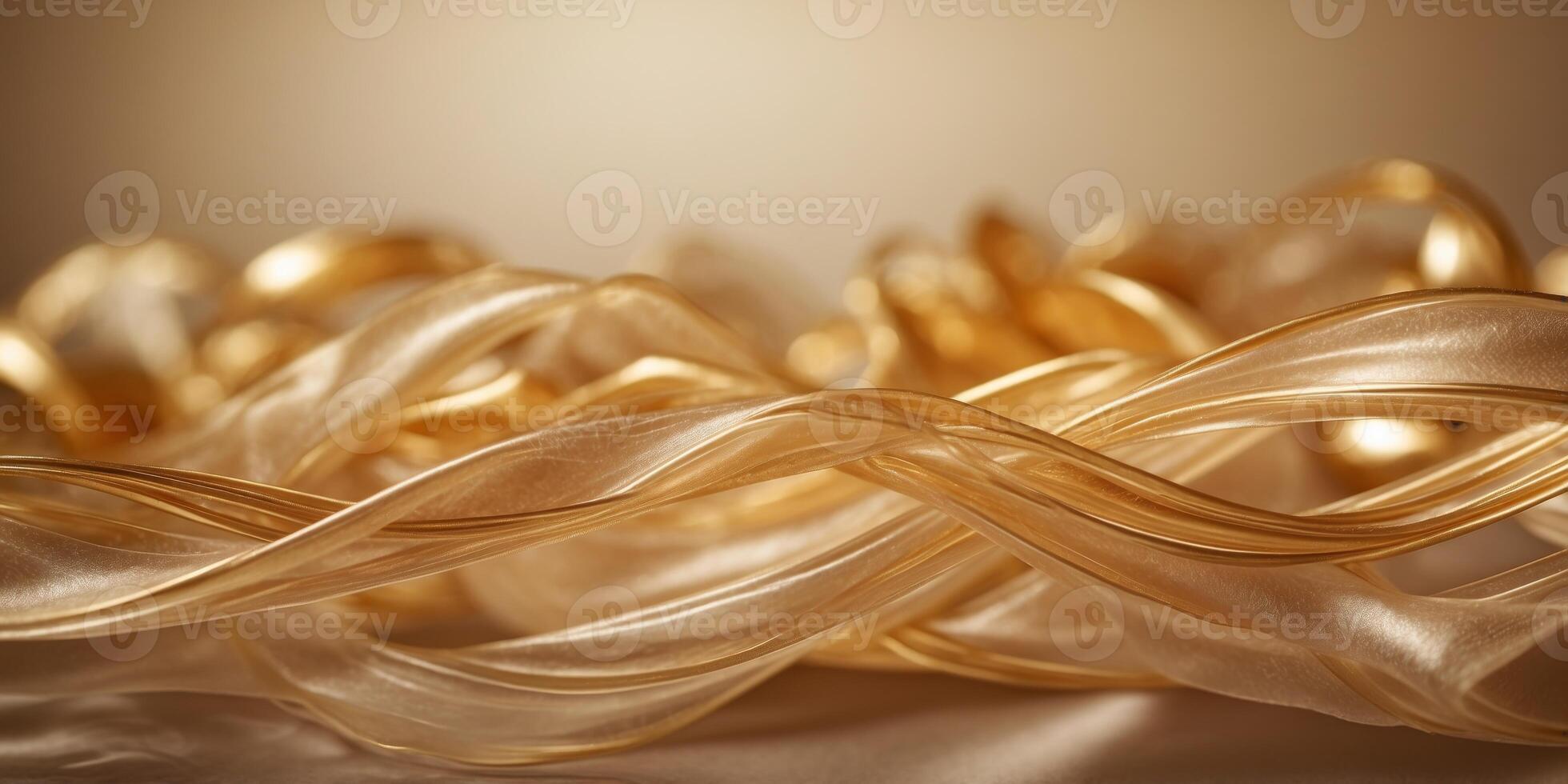 Glistening golden swirls in a creamy luxury background. photo