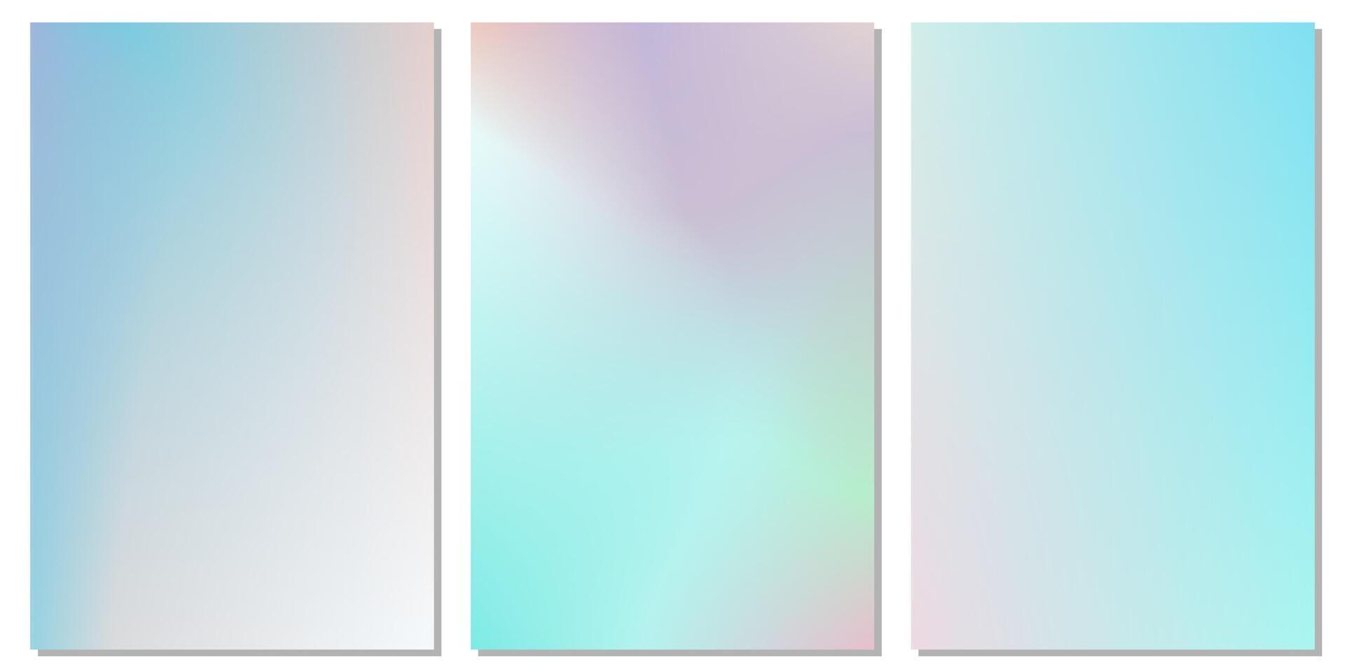 Light cool gradient background collection, suitable for various designs related to modern, clean, calming vector