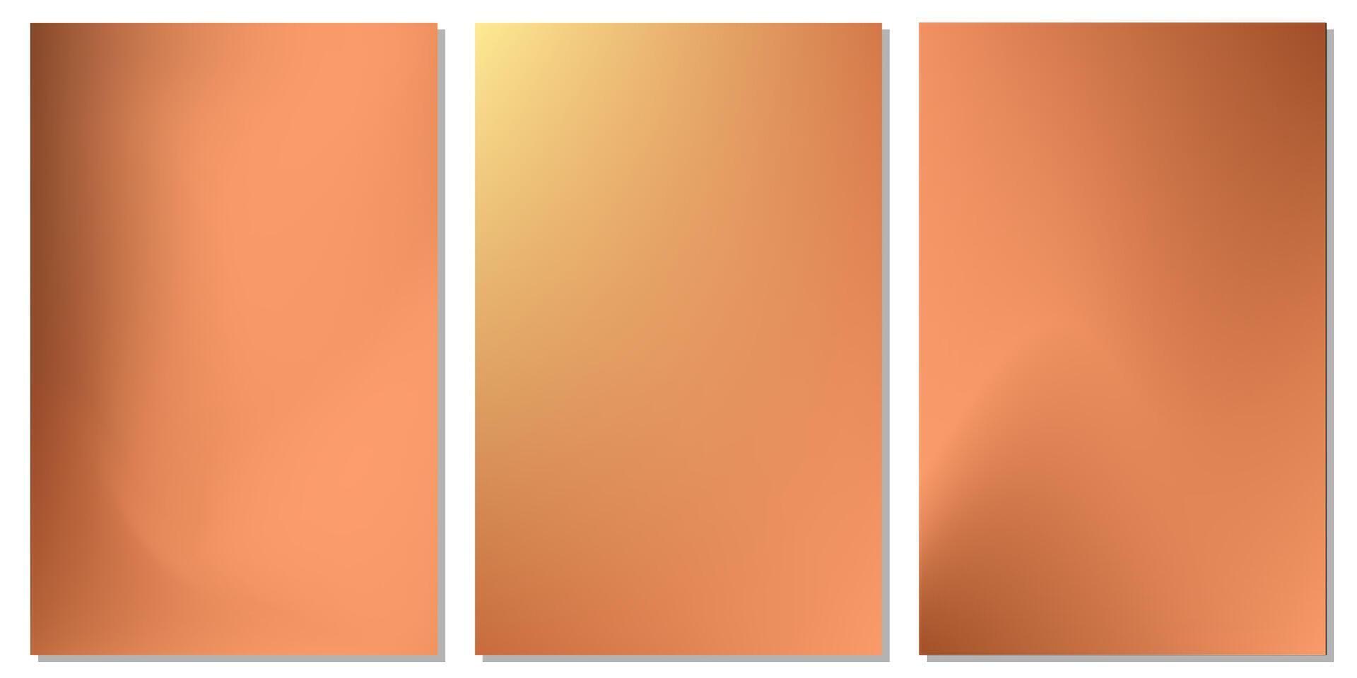 Copper texture background collection. shine metallic mesh gradient template with elegant and clean style vector