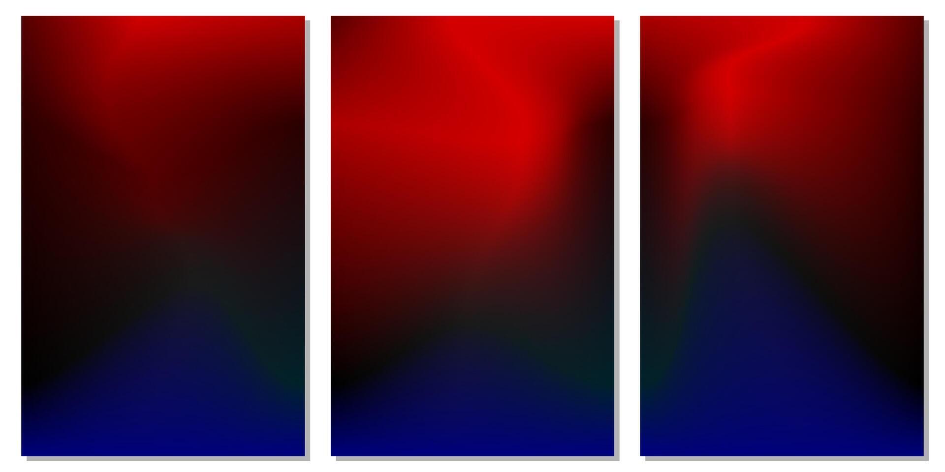 Blue, red, and black degradation backgrounds collection for photos, wallpapers, or decoration vector