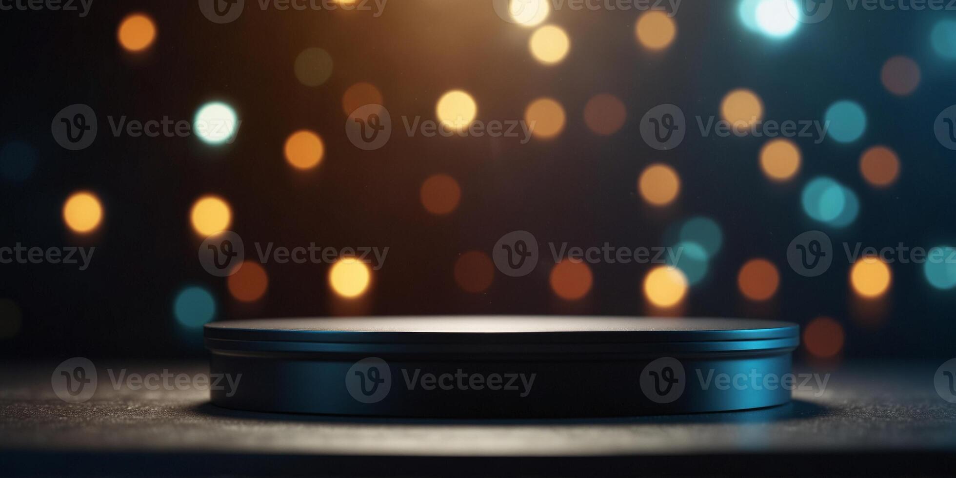 Illuminated Futuristic Podium for Modern Displays. photo