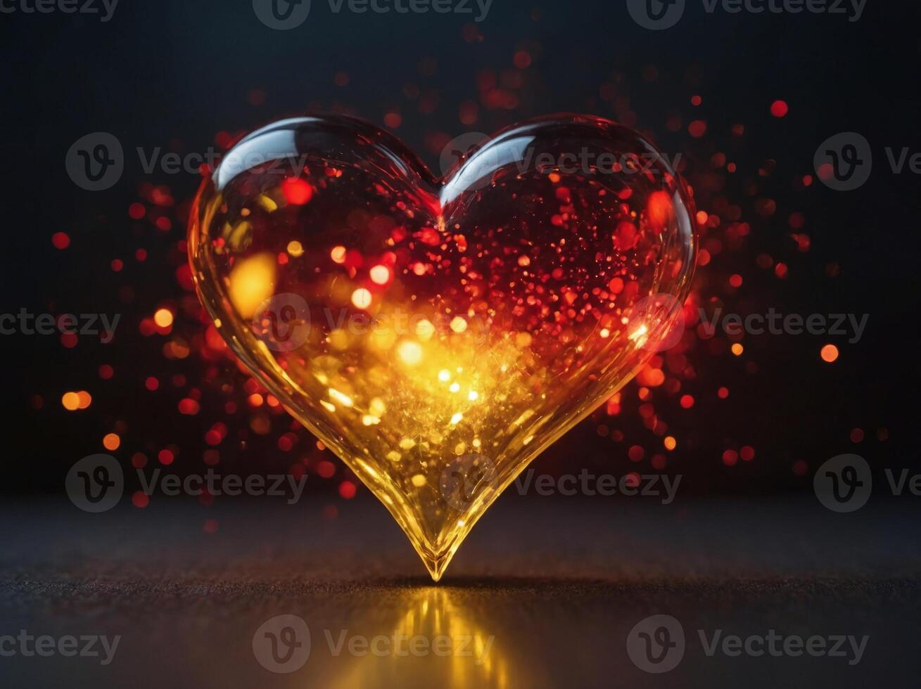 Flash of red and yellow with a heart inside. photo