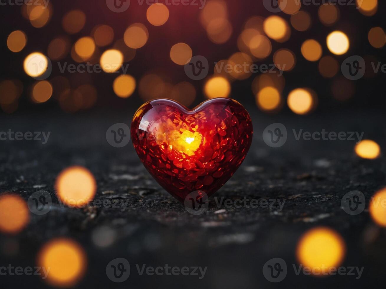 Flash of red and yellow with a heart inside. photo