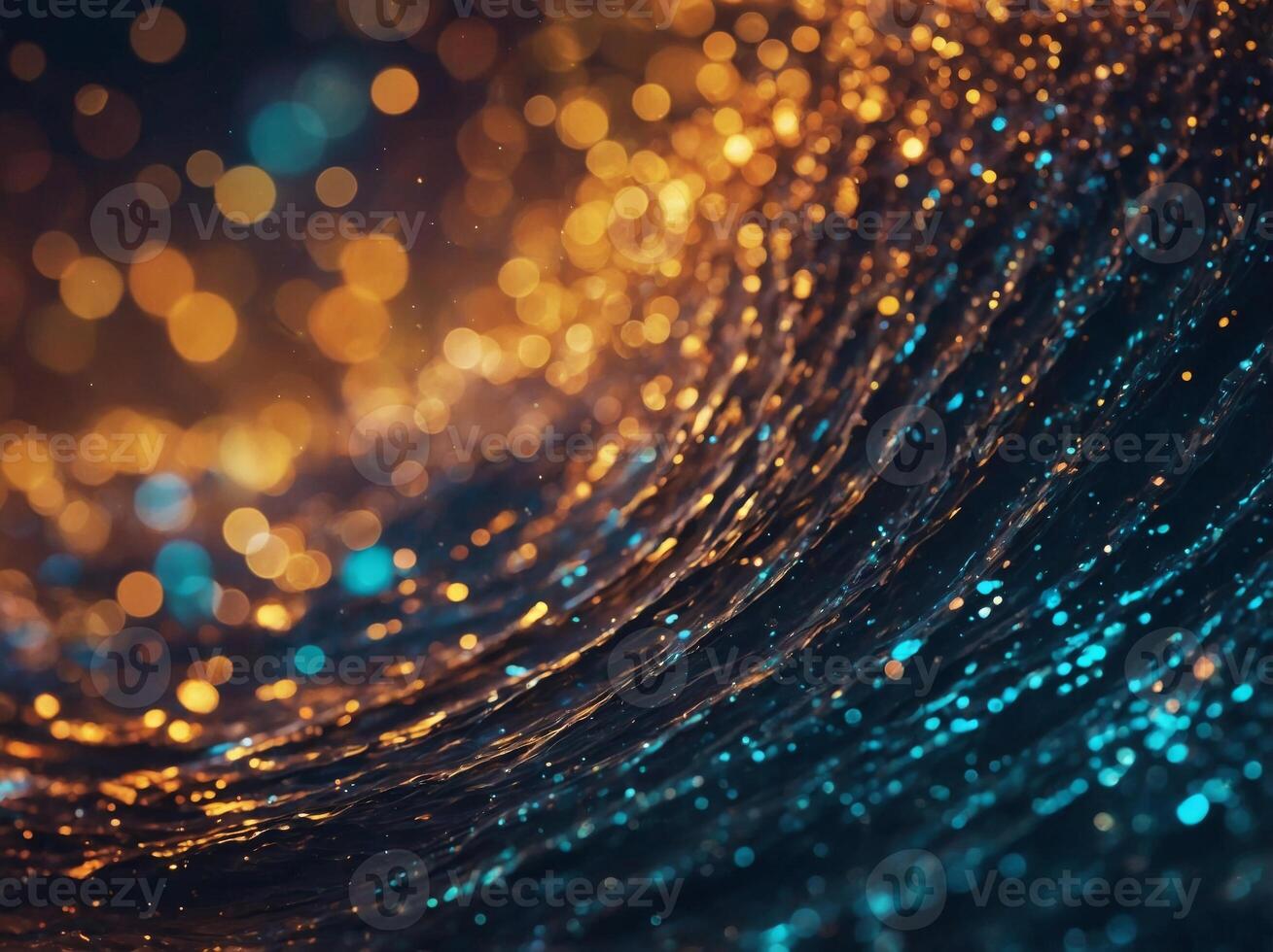 Abstract waves of color with a cosmic feel and sparkling effect. photo