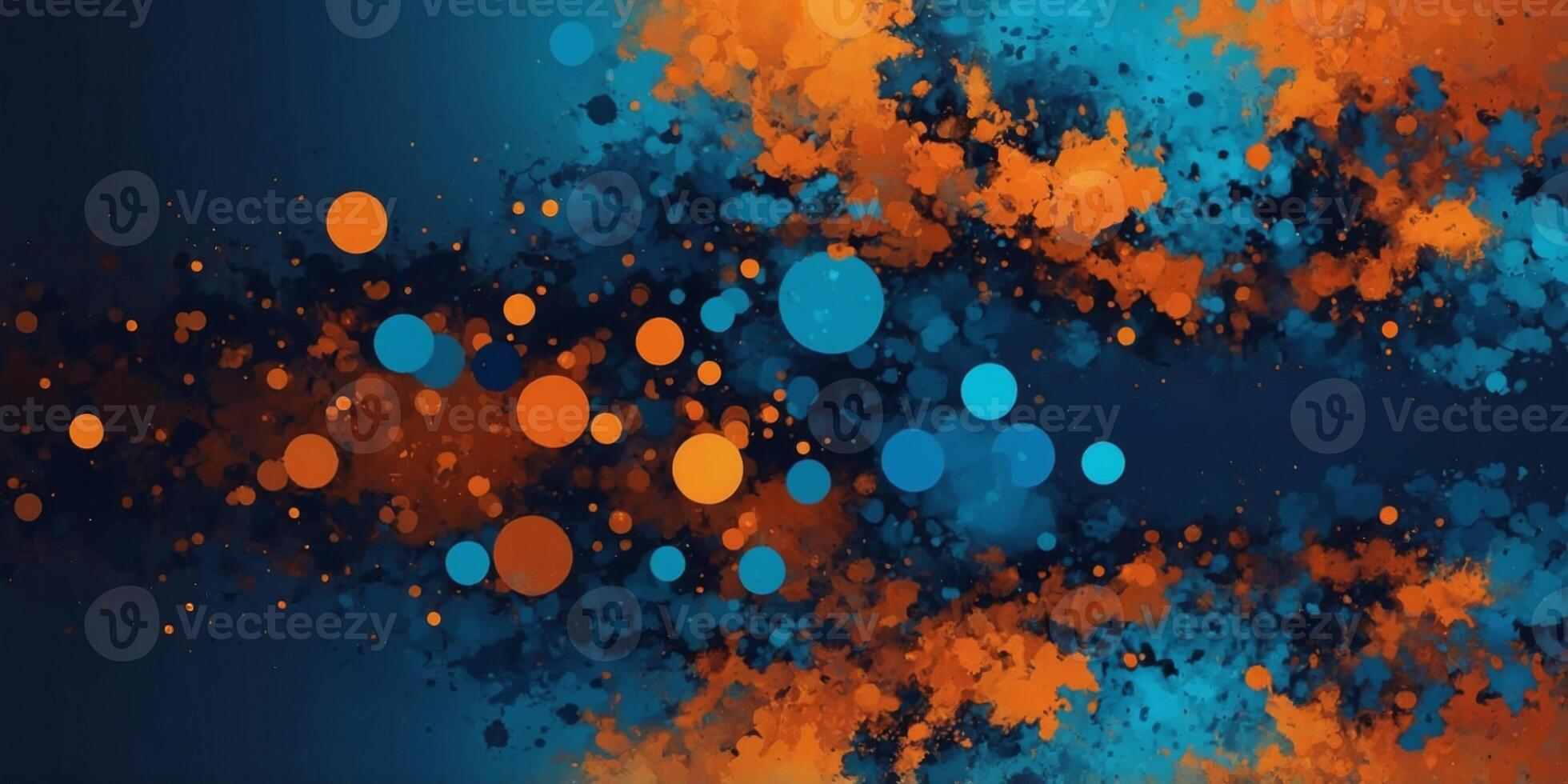 Abstract gradient of orange and blue tones with a cosmic feel. photo
