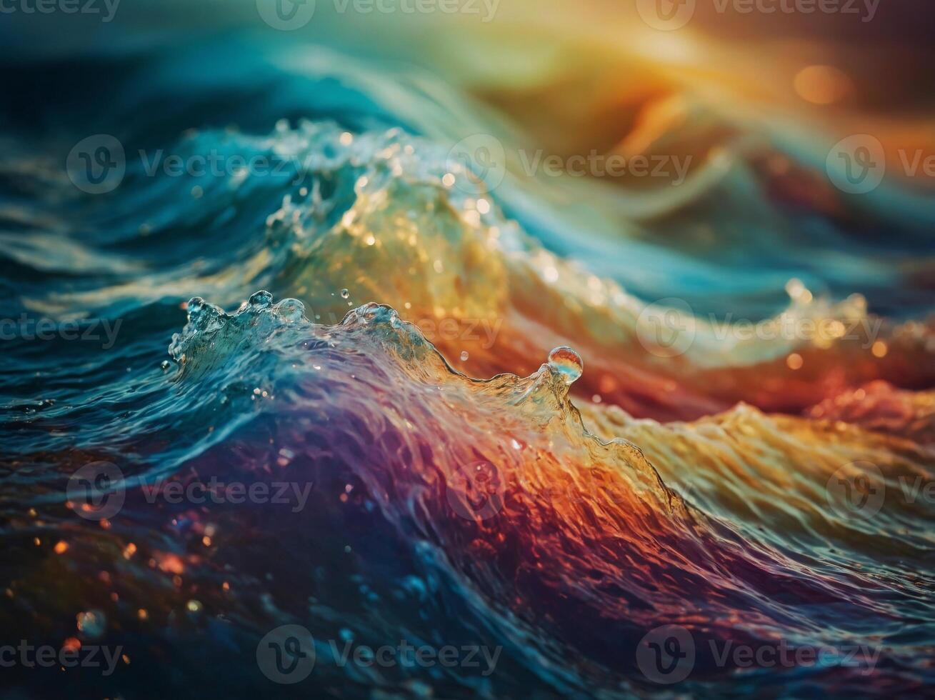 Abstract waves of color blending in serene gradients. photo