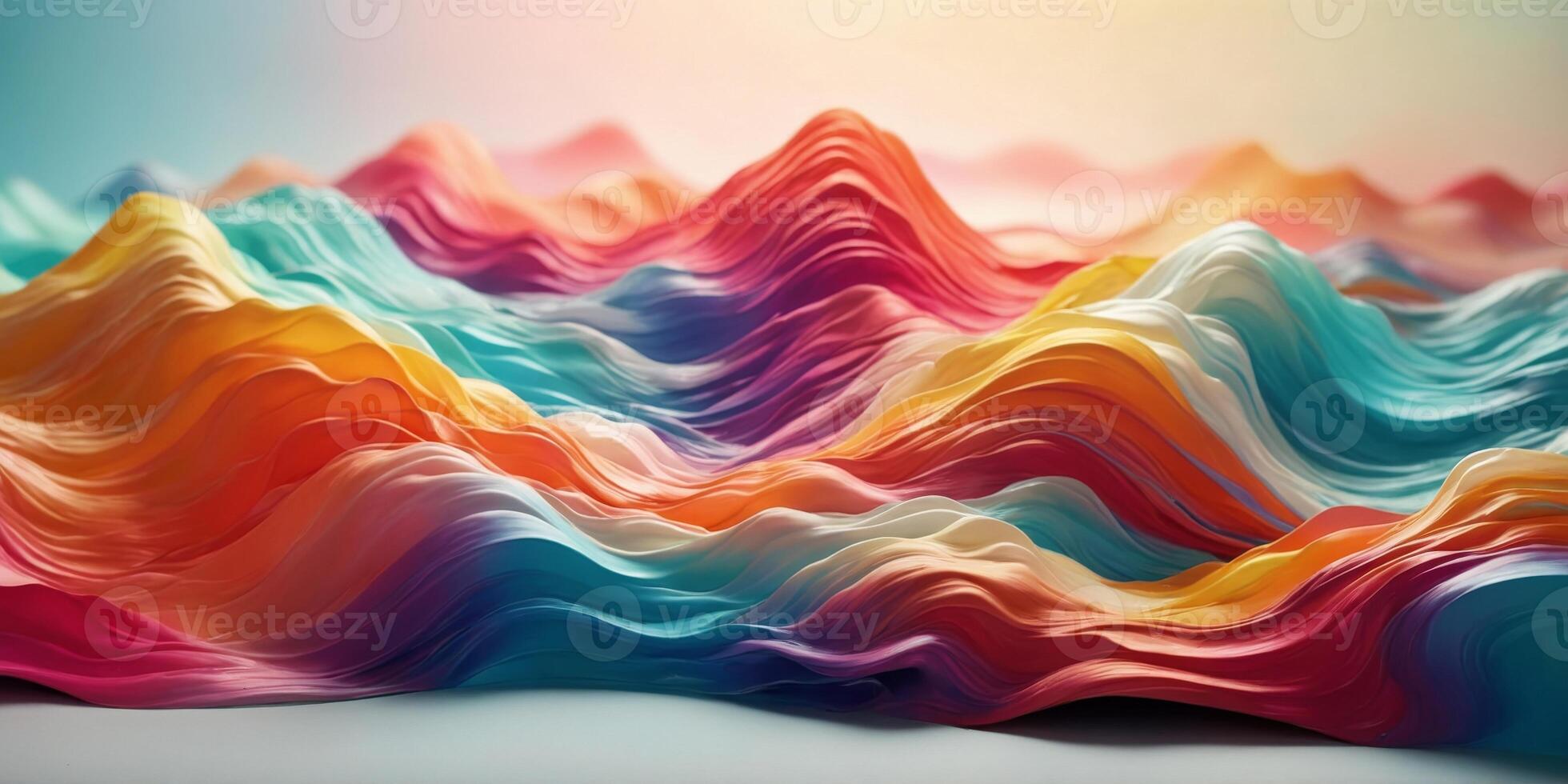 Abstract waves of color blending in a smooth gradient flow. photo