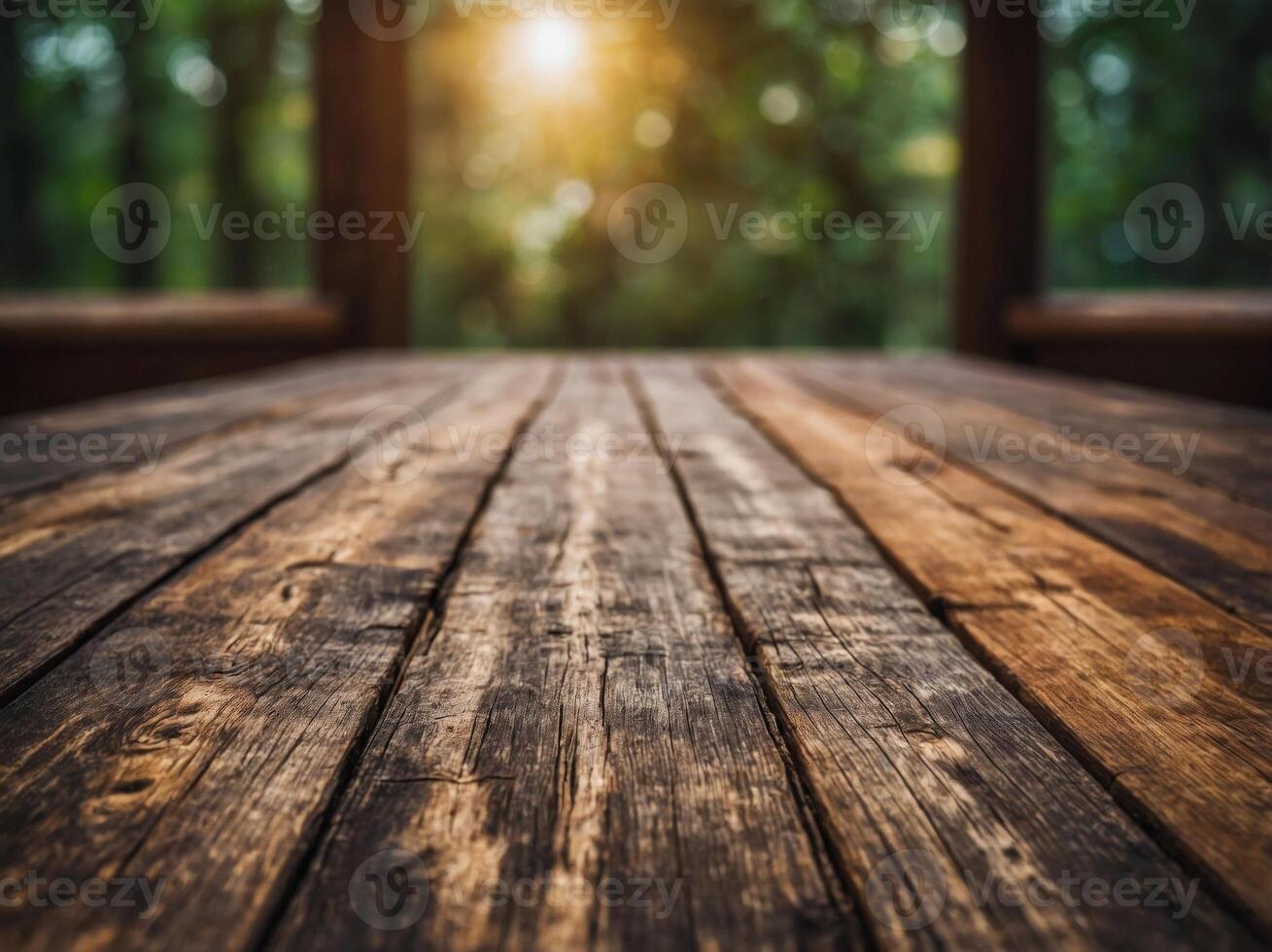The image shows a beautiful wooden table. photo