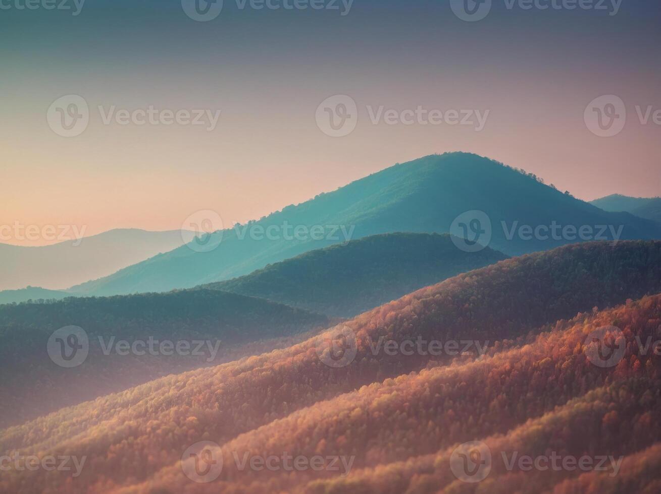 Abstract gradient landscape with soft colors and smooth curves. photo