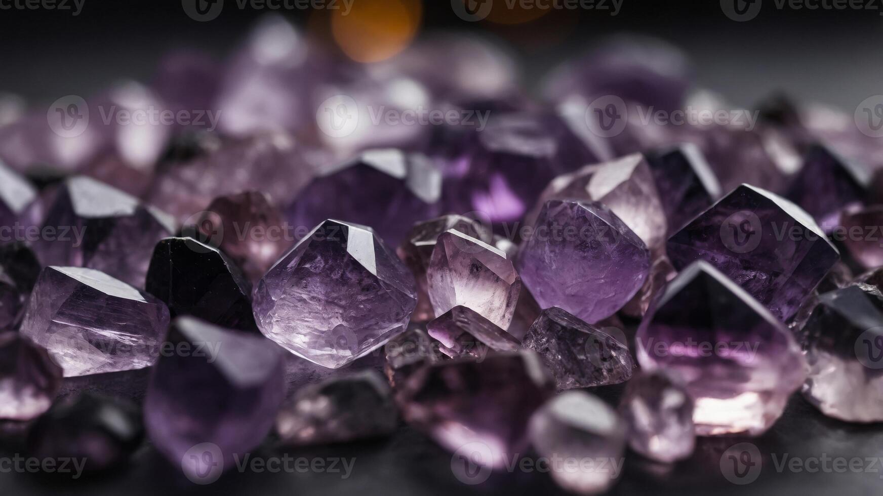 lilac amethyst stripe with dark large crystals. photo