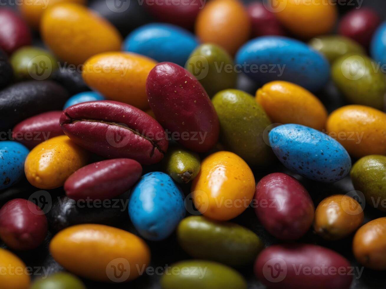 Close up of different colored bean mixture. photo