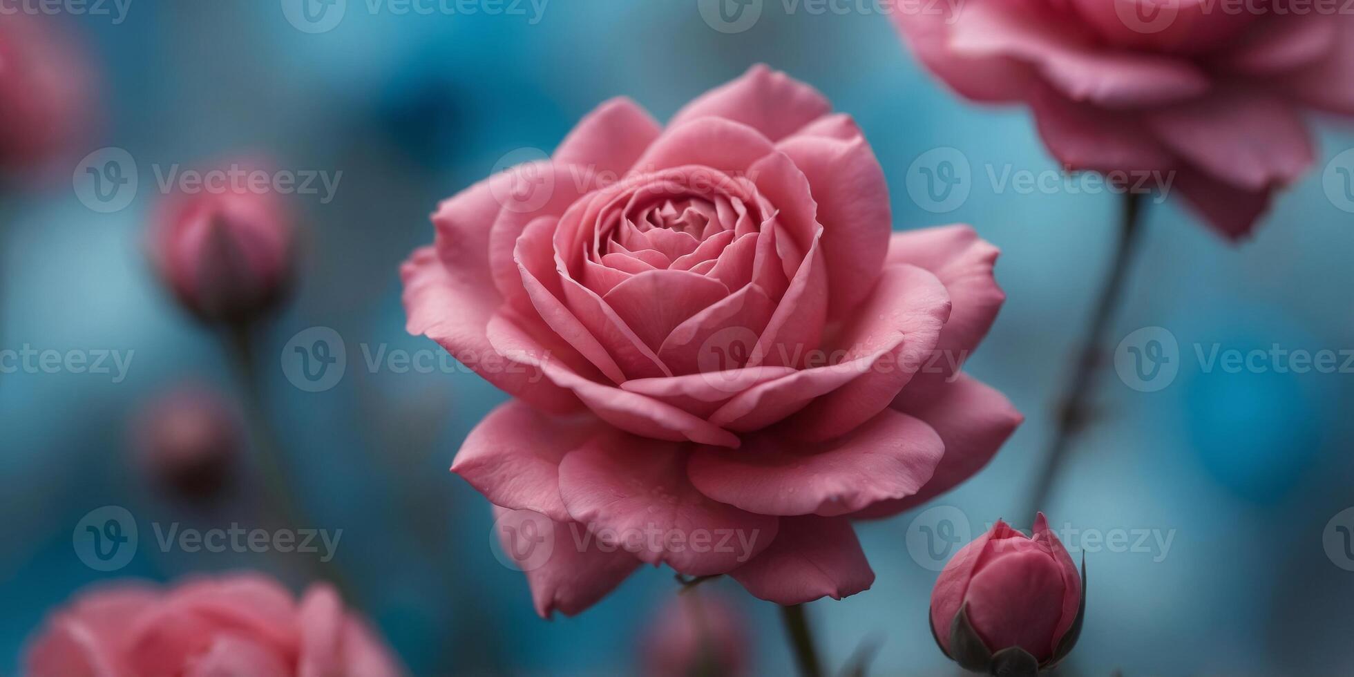 A single blurry background in pink and blue. photo