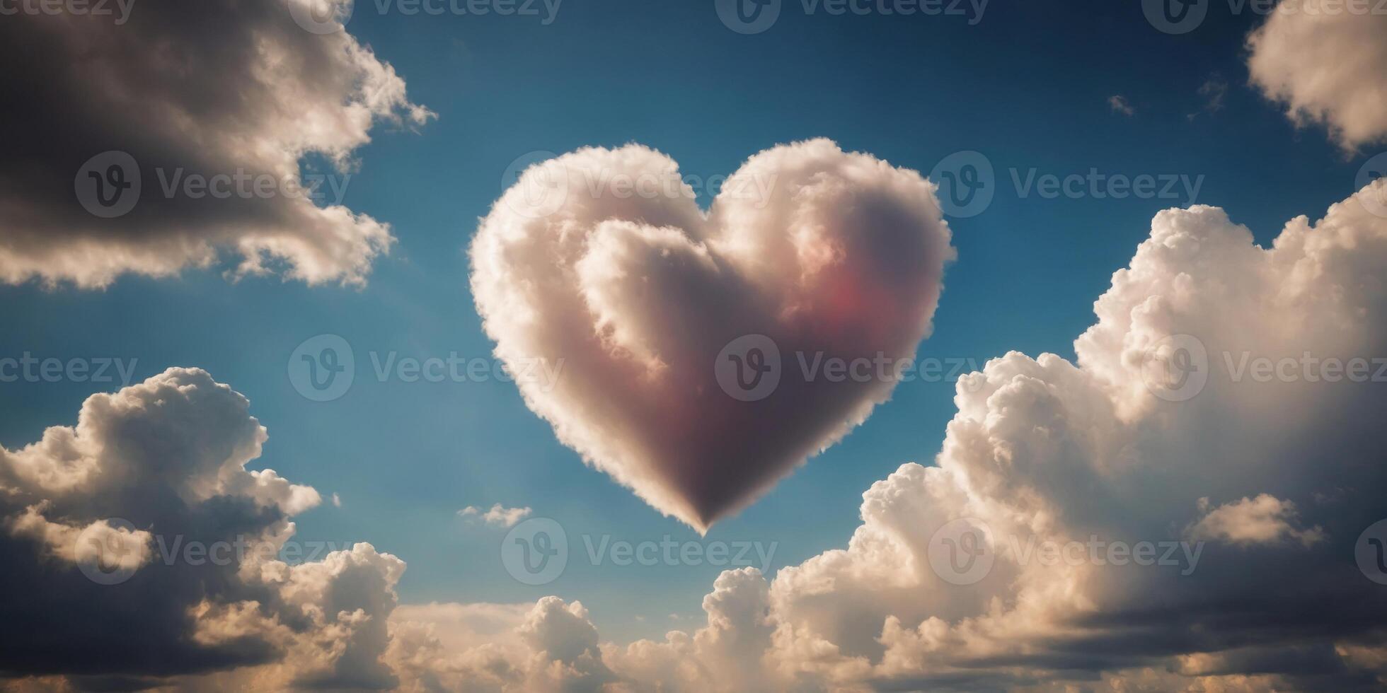 A heart-shaped cloud formation in the sky. photo