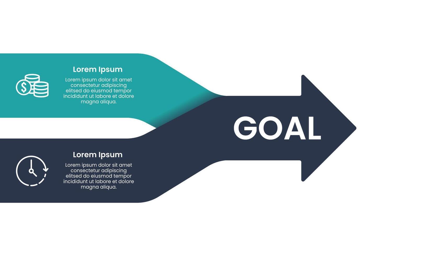 Infographic on balancing time and money to achieve to goals. Business presentation, Balance and Planning. vector