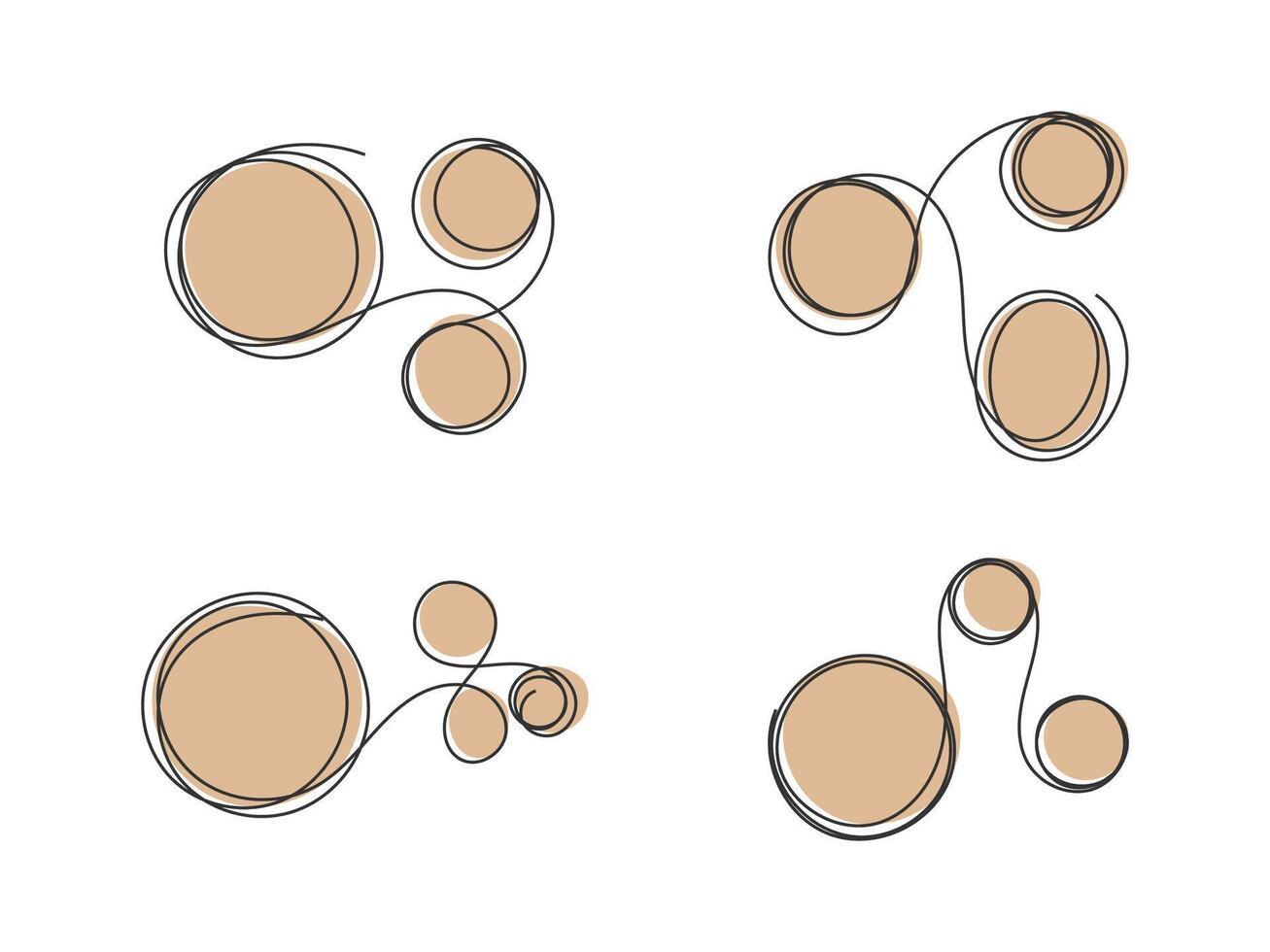 Abstract circle line shape hand drawn isolated illustration. vector