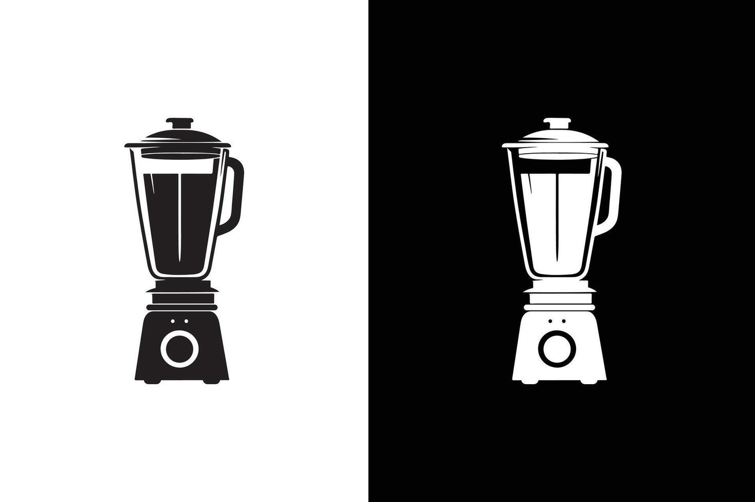 Blender mixer Icon silhouette illustration. Mixer icon, outline sign black white vector
