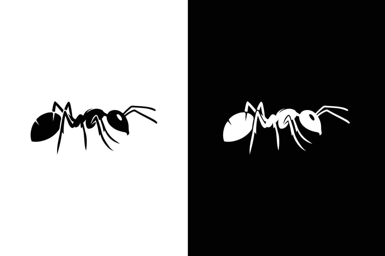 Ant Icon silhouette illustration. Ants Icon on Black and White Backgrounds vector